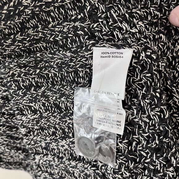 L.L. Bean Signature Speckled Black Heavy 100% Cotton Long Line Cardigan - XXL - Picture 3 of 5